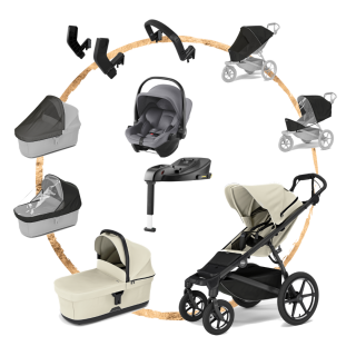 AKČNÍ SET KOMPLET Thule Urban Glide 4 Soft Beige s autosedačkou Britax Baby-Safe Core Grey