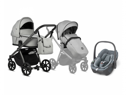 Kombinovaný kočárek Tutis Mio Plus Pearl + Maxi-Cosi Pebble 360 Essential Grey