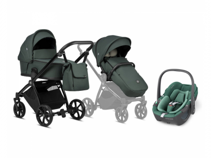 Kombinovaný kočárek Tutis Mio Plus Pacific Green + Maxi-Cosi Pebble 360 Essential Green
