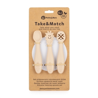 Silikonové tréninkové lžičky Petite&Mars Take&Match Set 3ks