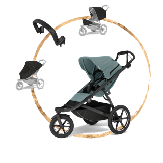 Sportovní kočárek Thule Urban Glide 3 2025 Mid Blue + madlo + pláštěnka + síť proti hmyzu