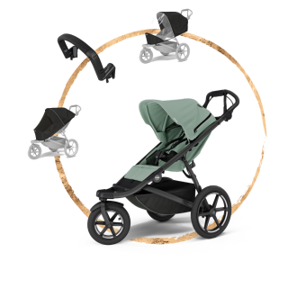 Sportovní kočárek Thule Urban Glide 3 2025 Mist Green + madlo + pláštěnka + síť proti hmyzu