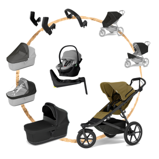 Thule Urban Glide 3 Set Max Nutria Green s autosedačkou Maple