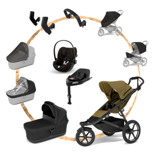 AKČNÍ SET KOMPLET Thule Urban Glide 3 Nutria Green s autosedačkou Cloud G