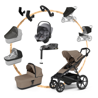 AKČNÍ SET KOMPLET Thule Urban Glide 4 Tinted Taupe s autosedačkou Britax Baby-Safe Core Grey