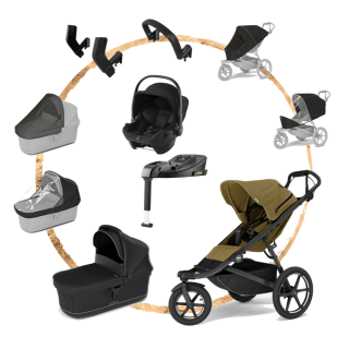 AKČNÍ SET KOMPLET Thule Urban Glide 3 Nutria Green s autosedačkou Britax Baby-Safe Core Black