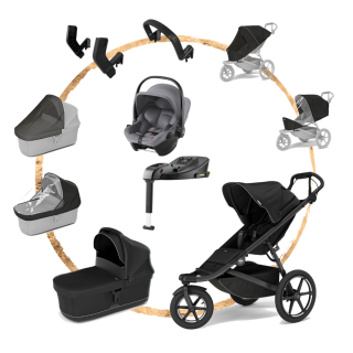 AKČNÍ SET KOMPLET Thule Urban Glide 3 Black s autosedačkou Britax Baby-Safe Core Grey