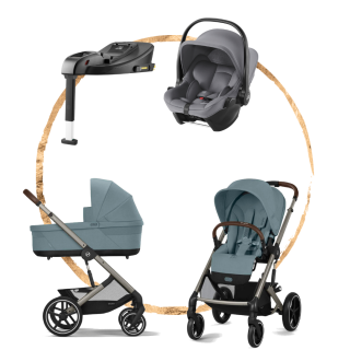 AKČNÍ SET Cybex Balios S Lux Stormy Blue s autosedačkou Britax Baby-Safe Core Grey