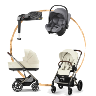 AKČNÍ SET Cybex Balios S Lux Seashell Beige s autosedačkou Britax Baby-Safe Core Grey