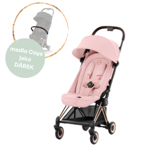 Cestovní kočárek Cybex Coya Roselgold Peach Pink + madlo jako DÁREK