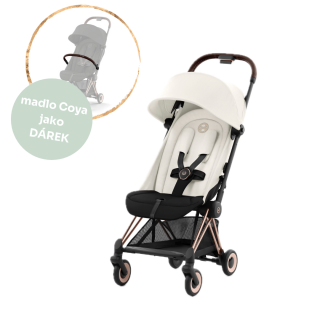 Cestovní kočárek Cybex Coya Rosegold Off White + madlo jako DÁREK