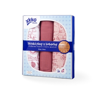 XKKO Dětské pleny z biobavlny XKKO Organic 70x70 Staré časy