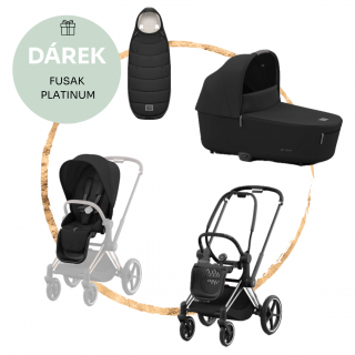 Kombinovaný kočárek Cybex Priam Chrome Black Sepia Black + fusak ZDARMA
