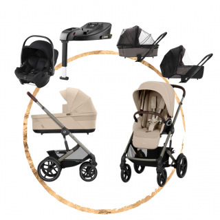 AKČNÍ SET Komplet Cybex Talos Lux Almond Beige s autosedačkou Britax Baby-Safe Core Space Black