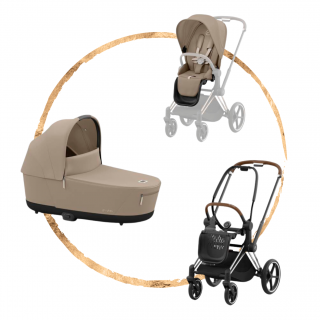 Kombinovaný kočárek Cybex Priam Chrome Brown Cozy Beige