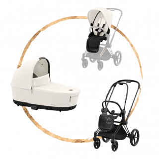 Kombinovaný kočárek Cybex Priam Matt Black Off White