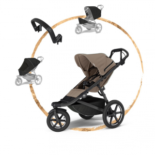 Sportovní kočárek Thule Urban Glide 3 2026 Tinted Taupe + madlo + pláštěnka + síť proti hmyzu