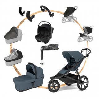 AKČNÍ SET KOMPLET Thule Urban Glide 3 Dark Slate s autosedačkou Britax Baby-Safe Core Black