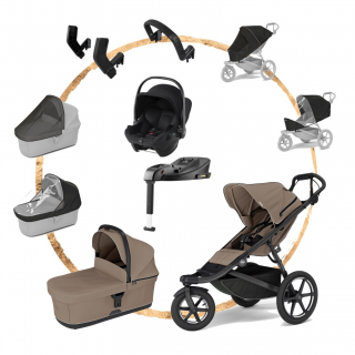 AKČNÍ SET KOMPLET Thule Urban Glide 3 Tinted Taupe s autosedačkou Britax Baby-Safe Core Black