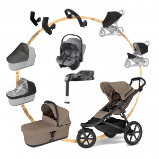 AKČNÍ SET KOMPLET Thule Urban Glide 3 Tinted Taupe s autosedačkou Britax Baby-Safe Core Grey