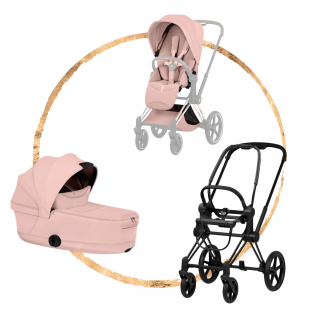 Kombinovaný kočárek Cybex Priam Style Matt Black Peach Pink