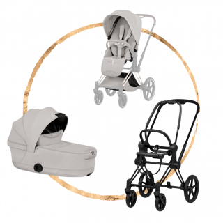 Kombinovaný kočárek Cybex Priam Style Matt Black City Grey