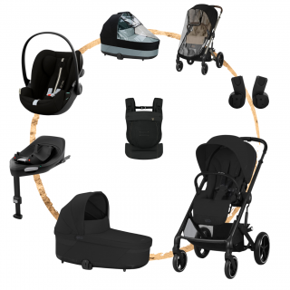 AKČNÍ SET XL Cybex Balios S Lux Moon Black + nosítko Amya