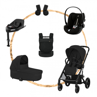 AKČNÍ SET M Cybex Balios S Lux Moon Black + nosítko Amya