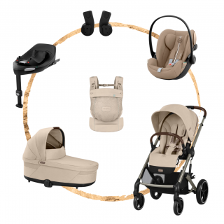 AKČNÍ SET M Cybex Balios S Lux Almond Beige + nosítko Amya