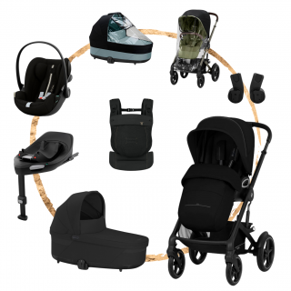 AKČNÍ SET XL Cybex Talos S Lux Moon Black + nosítko Amya