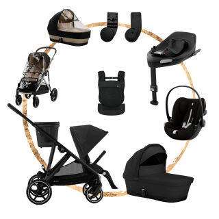 AKČNÍ SET XL Cybex Gazelle S Moon Black + nosítko Amya