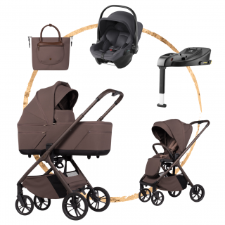 AKČNÍ SET kočárek Venicci Tila Noce s autosedačkou Baby Safe Core Midnight Grey a bází
