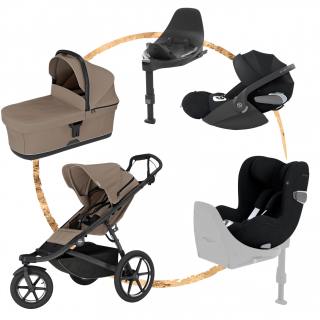 AKČNÍ SET Thule Urban Glide 3 Tinted Taupe + set autosedaček Cybex T-Line Sepia Black