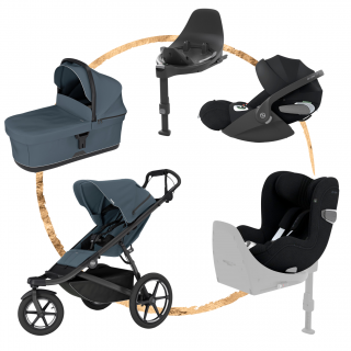 AKČNÍ SET Thule Urban Glide 3 Dark Slate + set autosedaček Cybex T-Line Sepia Black