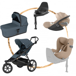 AKČNÍ SET Thule Urban Glide 3 Dark Slate + set autosedaček Cybex T-Line Cozy Beige