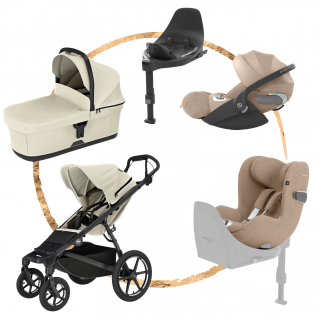 AKČNÍ SET Thule Urban Glide 4 Soft Beige + set autosedaček Cybex T-Line Cozy Beige