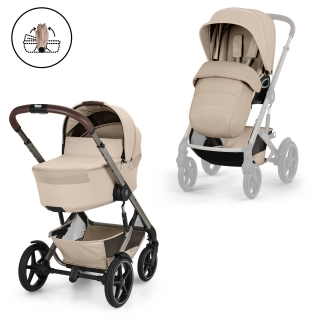 Kombinovaný kočárek Cybex Talos S Lux se skládací korbičkou Almond Beige