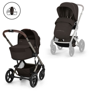 Kombinovaný kočárek Cybex Talos S Lux se skládací korbičkou Chocolate Brown