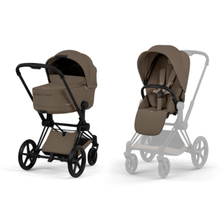 Kombinovaný kočárek Cybex Priam 2026 Comfort Matt Black Coconut Brown