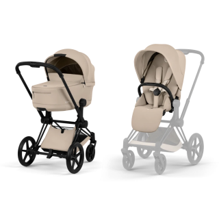 Kombinovaný kočárek Cybex Priam 2026 Comfort Matt Black Cozy Beige