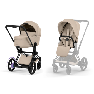 Kombinovaný kočárek Cybex ePriam 2026 Comfort Matt Black Cozy Beige