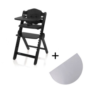 Dřevěná jídelní židlička Zopa Clipp & Clapp Black + prostírání jako dárek