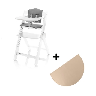 Dřevěná jídelní židlička Zopa Clipp & Clapp White + prostírání jako dárek