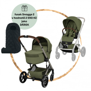Kombinovaný kočárek Cybex Balios S Lux se skládací korbičkou Moss Green