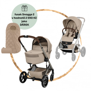 Kombinovaný kočárek Cybex Balios S Lux se skládací korbičkou Almond Beige