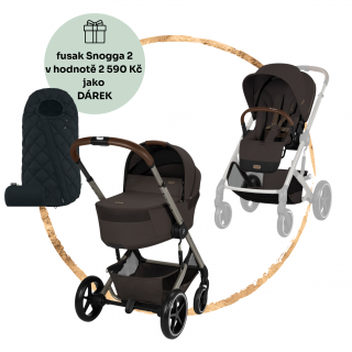 Kombinovaný kočárek Cybex Balios S Lux se skládací korbičkou Chocolate Brown
