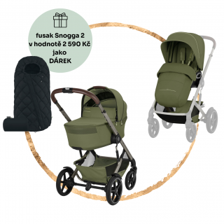 Kombinovaný kočárek Cybex Talos S Lux se skládací korbičkou Moss Green