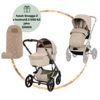 Kombinovaný kočárek Cybex Talos S Lux se skládací korbičkou Almond Beige