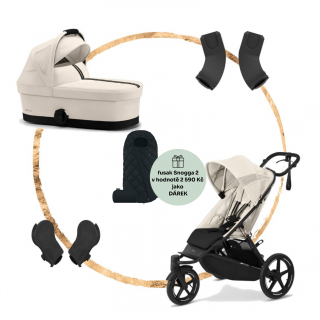 Set Cybex Avi Spin + hluboká korba S + adaptéry na korbu + adaptéry na autosedačku Seashell Beige