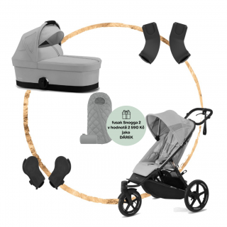 Set Cybex Avi Spin + hluboká korba S + adaptéry na korbu + adaptéry na autosedačku Fog Grey